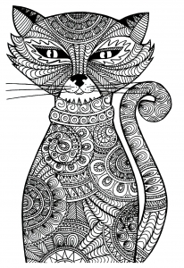 coloriage-adulte-animaux-chat-malicieux