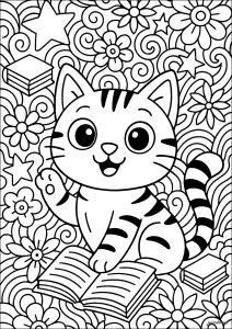Chat espiègle en Doodle Art