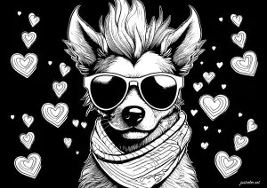 Chien Avec Lunettes D'aviateur Et Foulard