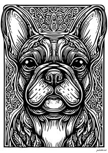 Portrait stylisé d'un bouledogue français