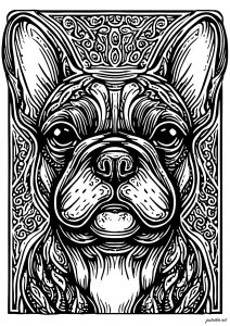 Portrait stylisé d'un Bouledogue Français