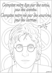 Coloriage john lennon amis sourires