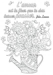 Coloriage l amour est la fleur