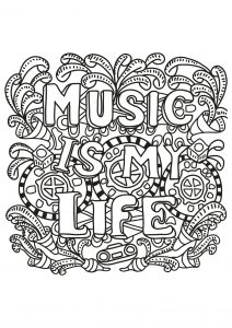 Coloriage music is my life