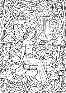 Coloriage fee foret 87421