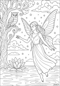 Coloriage fee lac 78241