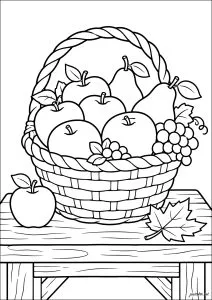 Panier de fruits sur une table