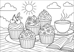 Coloriage cupcakes gouter 32871