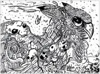 Coloriages de complexes Crane à imprimer pour adultes