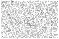 Doodle à colorier "Bonne année"