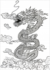 coloriage-complexe-dragon-inspiration-asiatique