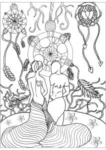 Coloriage dreamcatcher homme femme