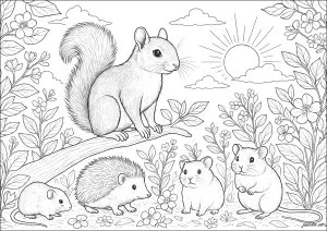 Rencontre joyeuse en forêt lumineuse