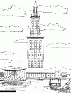 coloriage-adulte-egypte-phare-alexandrie