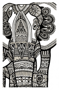 Coloriage elephant gratuit adulte 4