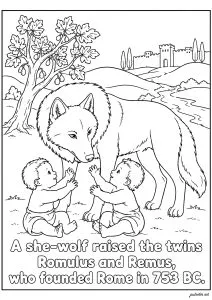 Romulus et Remus élevés par la louve - 753 av. J. C.