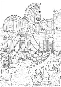Le cheval de Troie entre dans la cité - vers le XIIe siècle av. J.-C.
