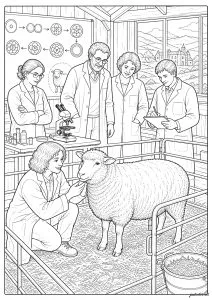 Observation de Dolly, premier mammifère cloné (Roslin, 1996)