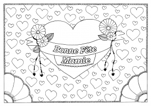 Coloriage fete grand parents mamie 16