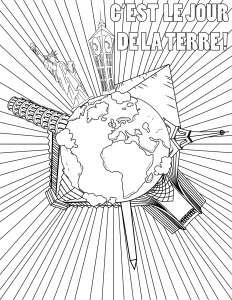 Coloriage adulte jour de la terre par allan