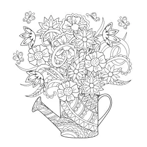 Fleurs Dans Arrosoir