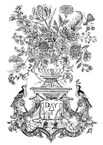 Vase Fleuri Et Oiseaux Carrelage Mural 1740