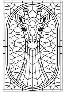 Vitrail Représentant Une Girafe