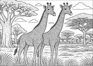 Rencontre majestueuse en savane africaine