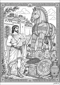 Le cheval de Troie, construit par les Grecs