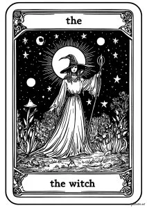 Mystique sorcière sous la lune