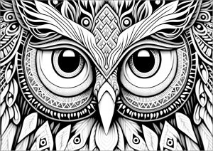 Coloriage hibou zoom tete 1 isa