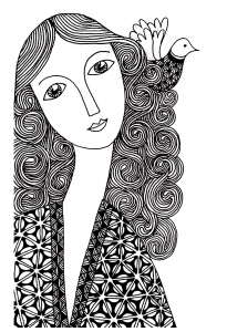 Coloriage femme simple