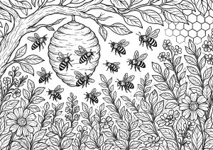 Abeilles de retour à la ruche