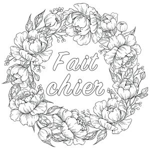 Gros Mots à Colorier  Pour Décompresser  : Fait Chier