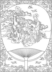Scene de vie traditionnelle japon