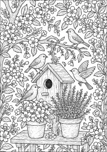 Chant des oiseaux au printemps, dans un coin de jardin