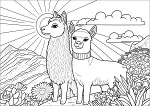Deux lamas sérieux