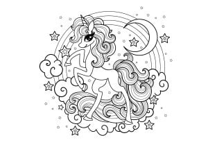 Coloriage licorne style mode zerlina1973