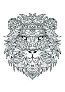 Tête De Lion Aux Nombreux Motifs Complexes