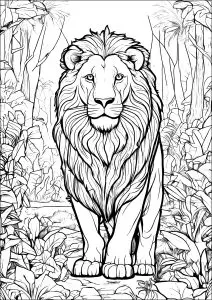 Lion Majestueux Et Complexe