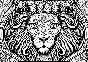 Coloriage magnifique lion isa