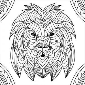 Tête de lion et motifs