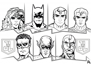 Coloriage Avec Les Personnages De La Justice League