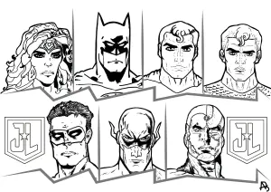 Coloriage Avec Les Personnages De La Justice League
