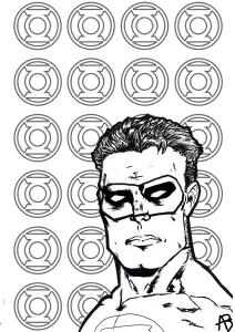 Coloriages de complexes Green Lantern à imprimer pour adultes
