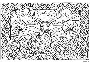 Mélodie majestueuse de cerf celtique