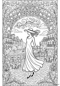 Promenade élégante sous l'arche parisienne