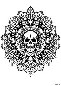 Mandala mystique aux roses sculptées