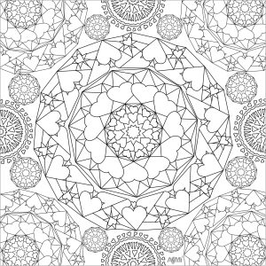 Mandalas Et Nombreux Coeurs