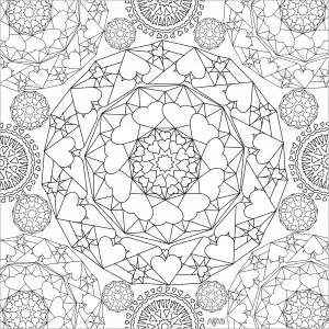Mandalas Et Nombreux Coeurs